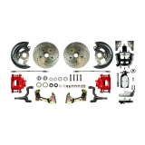 1967-1969 Camaro Front Disc Brake Conversion Kit, 8 Inch Chrome Booster, Red Show N' Go Image