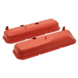 1964-1987 El Camino Big Block Valve Covers Tall Orange With Slant Image