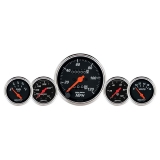 AutoMeter 5 Pc. Gauge Kit, 3-1&8in. & 2-1&16in., Mech. Speedometer, Designer Black Image
