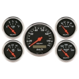 AutoMeter 5 Pc. Gauge Kit, 3-1&8in. & 2-1&16in., Electric Km&H Speedometer, Designer Black Image
