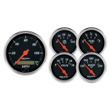 AutoMeter 5 Pc. Gauge Kit, 3-1&8in. & 2-1&16in., Electric Speedometer, Designer Black Image