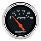 1964-1987 El Camino AutoMeter 2-1/16in. Voltmeter, 8-18V, Designer Black Image