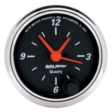 AutoMeter 2-1&16in. Clock, 12 Hour, Designer Black Image