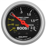 AutoMeter 2-1&16in. Boost&Vacuum Gauge, 60 Cm Hg-2.0 Bar, Sport-Comp Image