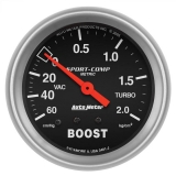 AutoMeter 2-5&8in. Boost&Vacuum Gauge, 60 Cm&Hg-2.0 Kg&Cm2, Sport-Comp Image