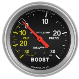 AutoMeter 2-5&8in. Boost&Vacuum Gauge, 30 In Hg&30 PSI, Sport-Comp Image