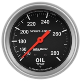 AutoMeter 2-5&8in. Oil Temperature Gauge, 140-280F, 6 ft. Capillary Tube, Sport-Comp Image