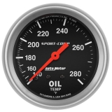 AutoMeter 2-5&8in. Oil Temperature Gauge, 140-280F, 12 ft. Capillary Tube, Sport-Comp Image