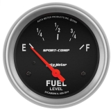 AutoMeter 2-5&8in. Fuel Level Gauge, 0-90 Ohm, SSE, Sport-Comp Image