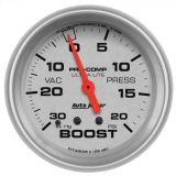 AutoMeter 2-5&8in. Boost&Vacuum Gauge, 30 In Hg&20 PSI, Ultra-Lite Image
