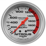 AutoMeter 2-5&8in. Nitrous Pressure Gauge, 0-2000 PSI, Ultra-Lite Image