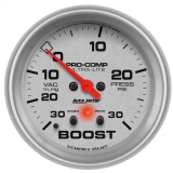 AutoMeter 2-5&8in. Boost&Vacuum Gauge, 30 In Hg&30 PSI, Stepper Motor, Ultra-Lite Image
