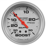 AutoMeter 2-5&8in. Boost&Vacuum Gauge, 30 In Hg&30 PSI, Liquid Filled, Ultra-Lite Image