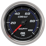AutoMeter 2-5&8in. Oil Pressure Gauge, 0-100 PSI, Mechanical, Cobalt Image