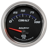 AutoMeter 2-5&8in. Oil Pressure Gauge, 0-100 PSI, Air-Core, Cobalt Image