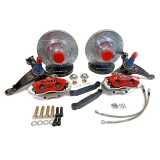 1978-1987 El Camino Baer Brakes 13 Inch Classic Series Front Brake System With Spindles Red Calipers Image