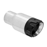 Flowmaster Clamp-On Exhaust Tip, 3.5 In. Angled Brushed SS Black Aluminum, Fit 2.5 In. Tube Image