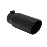 Flowmaster Clamp-On Exhaust Tip, 5 In. Rolled Angle Edge, Black Ceramic Coat, Fit 4 In. Tube Image
