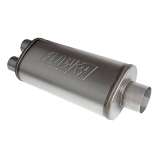Regal Flowmaster FlowFX Muffler, 409S, 3.5in Center Inlet, 2.5in Dual Outlet, Moderate Sound Image