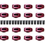 1962-1979 Chevy Nova Small Block Aluminum Roller Rocker Arms, Red Anodized, 1.52 Ratio, 3/8 Stud Image