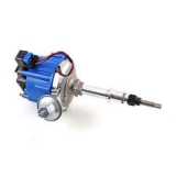 Chrome Aluminum Chevrolet 292 I6 HEI Electronic Distributor with 50K Coil - Blue Cap Image
