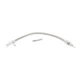 1967-1981 Chevy Camaro TH350 TH400 Chrome Dipstick And Braided Tube firewall Mount 29 Inch Image