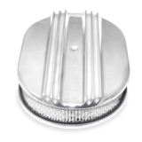 1978-1987 Grand Prix 12 Inch Oval Air Cleaner Assembly Polished Aluminum Finned Image