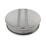 1962-1979 Chevy Nova 14 Inch Air Cleaner Assembly Polished Aluminum Finned Drop Base Image