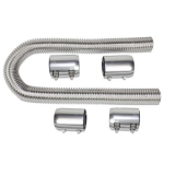 Regal Chrome 48 Inch Stainless Steel Radiator Hose Kit with Polished Aluminum Caps Image