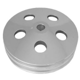 Chevy Billet Power Steering Pulley Double Groove Polished Finish Image