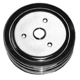 1978-1988 Cutlass Small Block Crank Pulley Triple Groove Chrome Plated Steel For Short Pump Image
