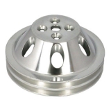 1978-1987 Regal Small Block Polished Aluminum Water Pump Pulley Double Groove For Short Pump Image