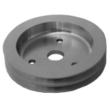 1967-1968 Chevy Camaro Small Block Crank Pulley Double Groove Satin Aluminum For Short Pump Image