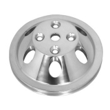 1969-1992 Camaro Small Block Polished Aluminum Water Pump Pulley Double Groove For Long Pump Image