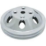 1969-1979 Chevy Nova Small Block Polished Aluminum Water Pump Pulley Double Groove For Long Pump Image