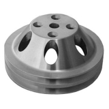 1969-1979 Chevy Nova Small Block Satin Aluminum Water Pump Pulley Double Groove For Long Pump Image