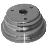1969-1979 Chevy Nova Small Block Crank Pulley Double Groove Satin Aluminum For Long Pump Image
