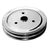 1978-1987 Grand Prix Small Block Crank Pulley Double Groove Chrome Plated Steel For Short Pump Image