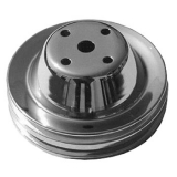 1969-1979 Chevy Nova Small Block Chrome Water Pump Pulley Double Groove For Long Pump Image