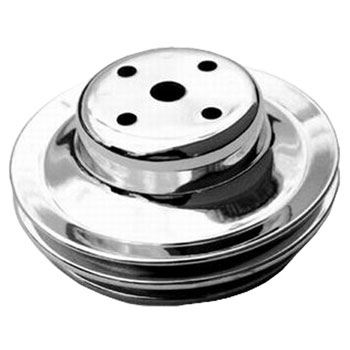 Chevy Big Block Chrome Water Pump Pulley Double Groove For Long Pump