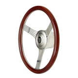 1978-1987 Grand Prix GT Performance Retro Banjo Style Steering Wheel Polished Spoke Wood Rim Image