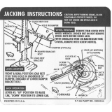1967 1968 Camaro Trunk Jacking Instructions Decal Image