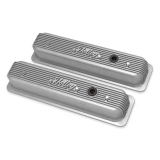 1964-1977 Chevelle Holley Vintage Series Valve Covers, Natural, Center Bolt SBC Image