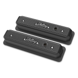 1964-1977 Chevelle Holley Vintage Series Valve Covers, Satin Black, Center Bolt SBC Image