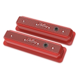 1978-1983 Malibu Holley Vintage Series Valve Covers, Gloss Red, Center Bolt SBC Image
