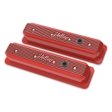 1962-1979 Nova Holley Vintage Series Valve Covers, Gloss Red, Center Bolt SBC Image