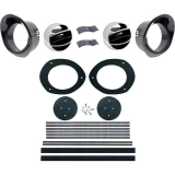 1967-1968 Camaro Dash Vent Kit With Astro Ventilation, with Black Vent Balls and Bezels Image