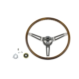 1967-1968 El Camino Walnut Sport Steering Wheel Kit w/ SS Emblem, Non-Tilt Image