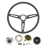 1967-1968 Camaro Black Powdercoated Comfort Grip Sport Steering Wheel Kit Image