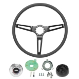 1969-1970 Nova Black Comfort Grip Sport Steering Wheel Kit, Black Powdercoat, Non-Tilt Image